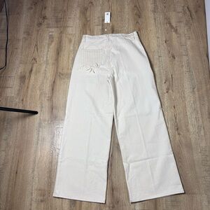 Tory Burch 28 Cream Wide-Leg Caroline Jean